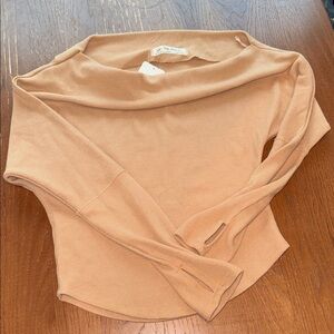 We The Free Off-the-Shoulder Sweater in Camel
